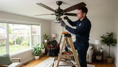 Ceiling fan repair service for Sarasota, FL homes by a local electrician