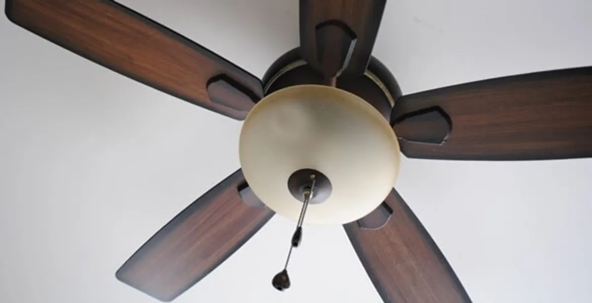 Fully installed ceiling fan with balanced blades and light fixture in Sarasota, FL