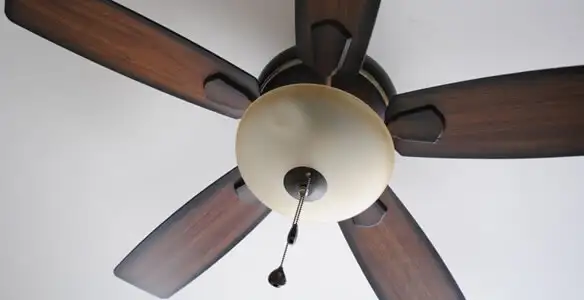Fully installed ceiling fan with balanced blades and light fixture in Sarasota, FL