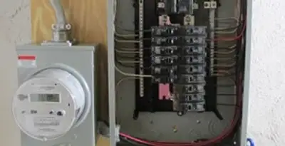electrical panel upgrade service showing outdated electrical panel prepared for professional replacement in Sarasota, FL