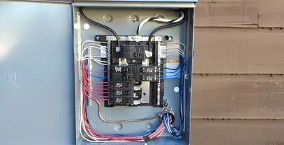 electrical panel upgrade service featuring newly installed electrical panel wired by licensed electricians in Sarasota, FL