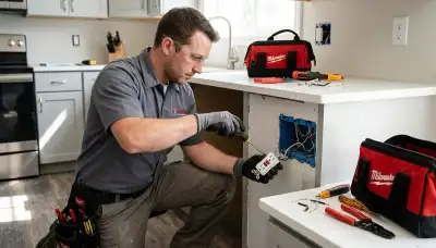 GFCI outlet installation by a Sarasota, FL electrician for safe home electrical service