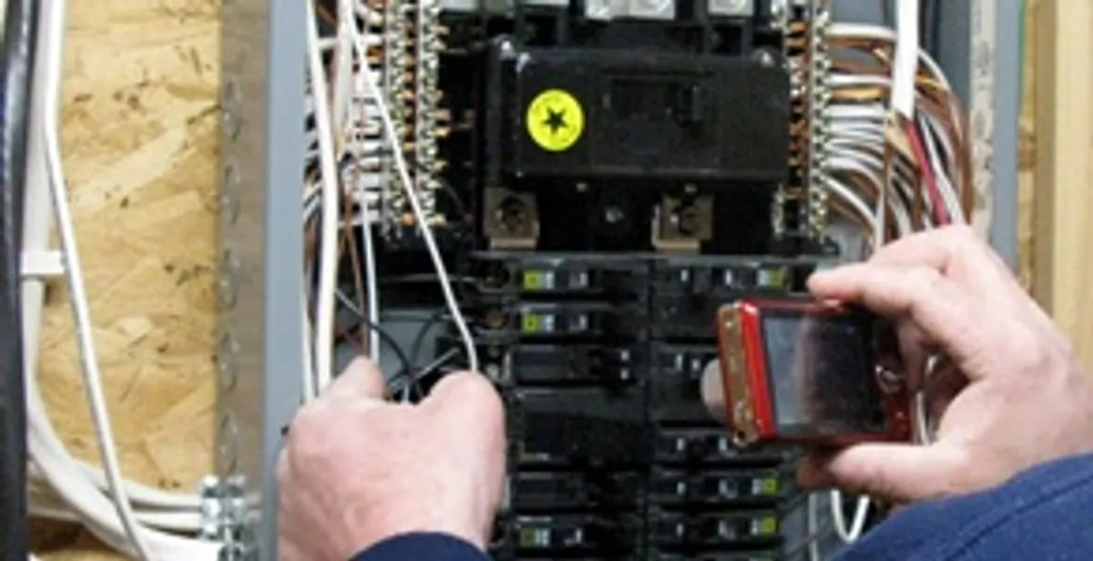 Home electrical inspection of circuit breaker panel by licensed electrician in Sarasota, FL