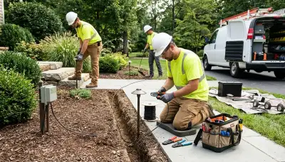 Landscape lighting installation by an electrician in Sarasota, FL