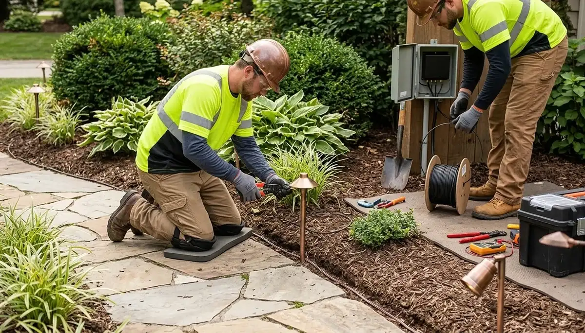 Landscape lighting installation by On Call Electrical in Sarasota, FL