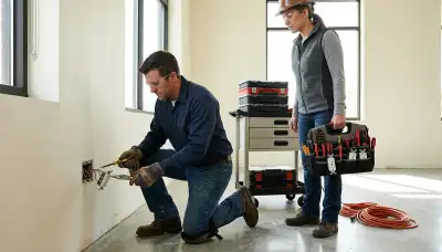 Electrician repairing a residential outlet in Sarasota, FL | On Call Electrical